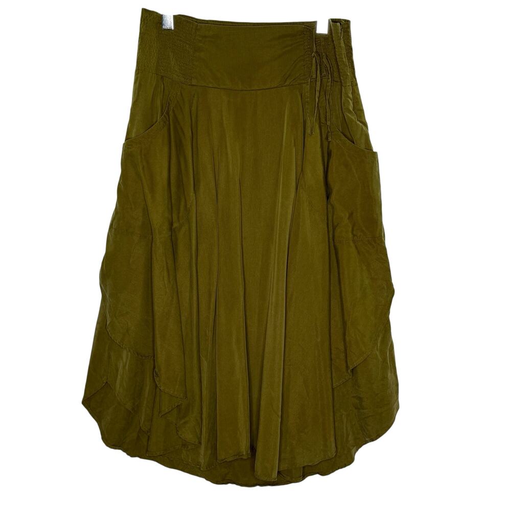 Free People Moss Green Midi Skirt